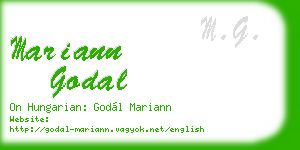 mariann godal business card